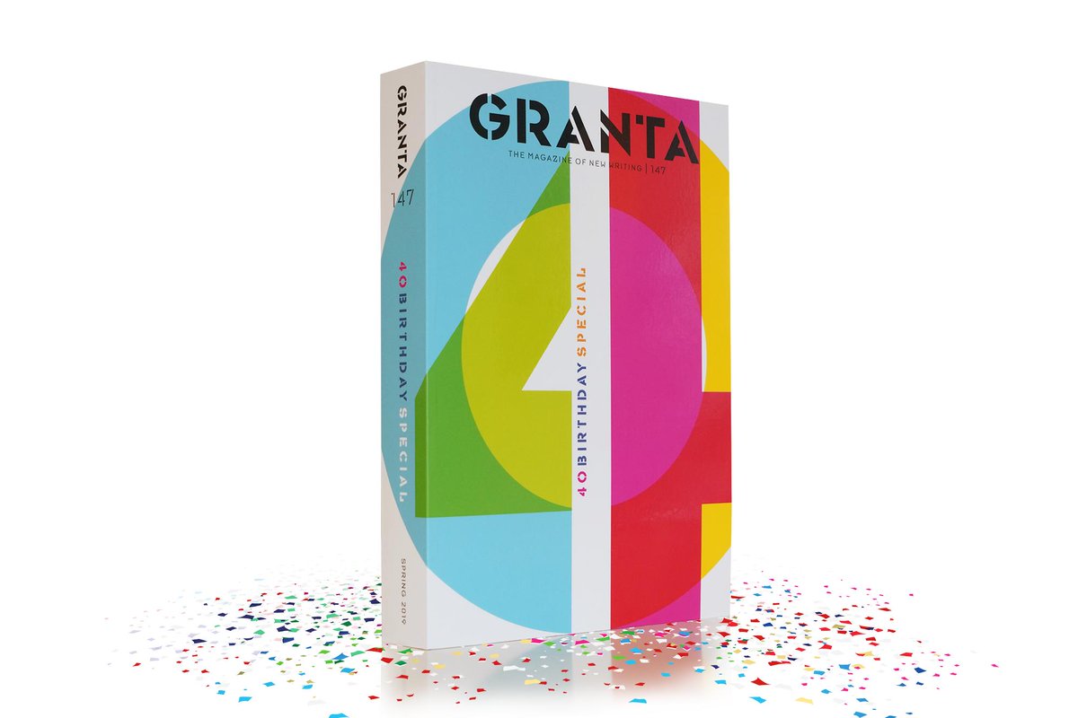 GrantaMag's tweet photo. We're proud to unveil the cover of Granta 147: 40th Birthday Special, designed by Neville Brody. #GrantaTurns40

This issue brings together some of the best writing we've published in the past forty years, featuring Angela Carter, Kazuo Ishiguro, Todd McEwen, Bruce Chatwin (1/3) https://t.co/aqIVMWf8Wx
