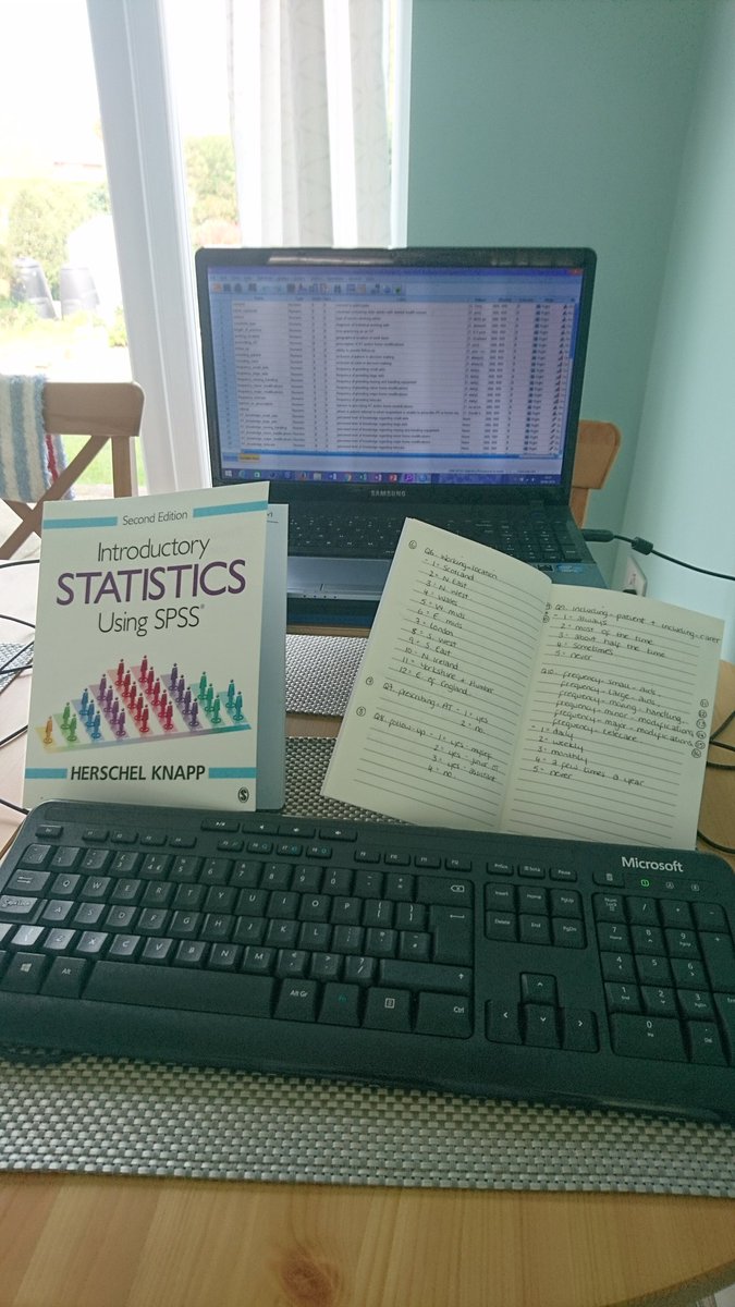 DiscoveringOT's tweet photo. 1st try at setting up variables in #SPSS in a long time. Nowhere near as confusing as I thought it would be (mainly down to the book making it understandable) Here's hoping I've done it right and all I need now is some data! @Bronze_Scholar #IAmResearch #OTresearcher #CPD #stats https://t.co/iy8cTp0JqL