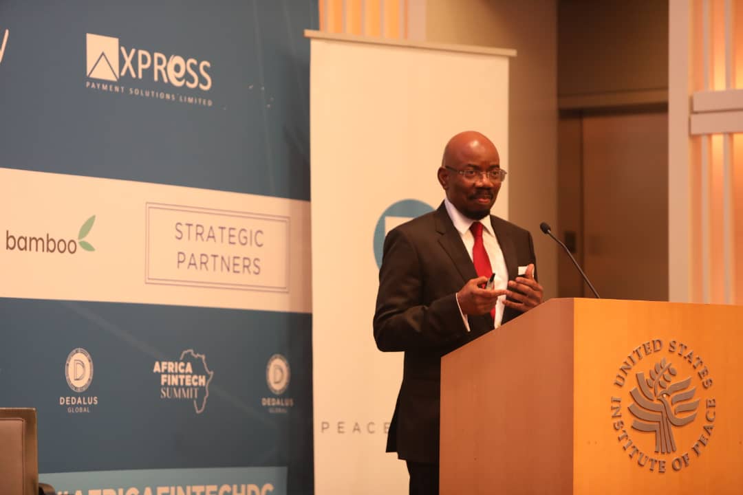 Our Founder/Chairman, Mr. Jim Ovia, presenting a keynote speech last week during the 2019 #Africa FINTECH Summit in Washington DC. _ 'The 2019 Africa #Fintech Summit was a great avenue to address and to converse with great minds focused on FINTECH growth in Africa.' #africarise