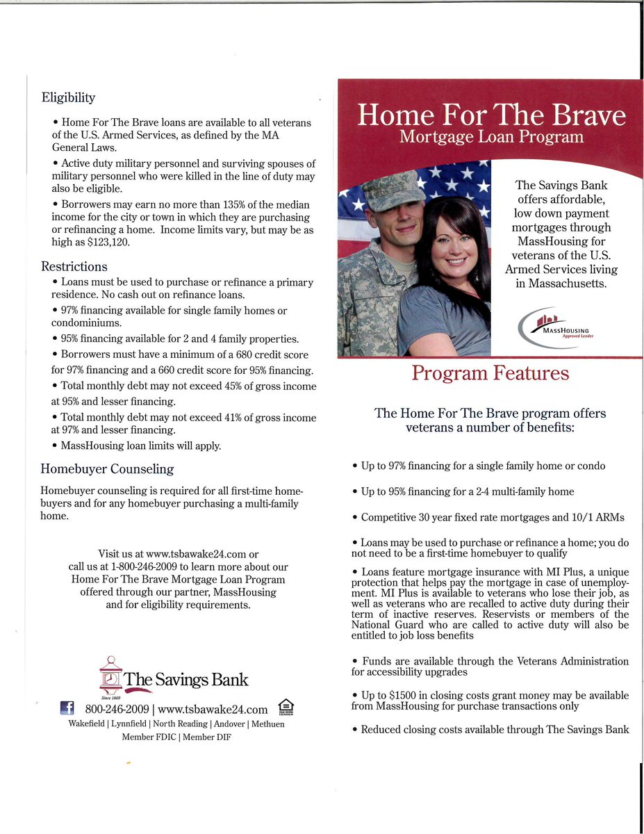 VNOCVets's tweet photo. A great resource for Veteran homebuyers! #veteran #veterans #vet #vet #homebuyers #realestate #massachusetts #homeforthebrave #veteranbenefits #benefits #mortgages #mortgage #masshousing #housing #usa #armedservices #military #navy #marines #airforce #army https://t.co/Tbkz2IWTwb