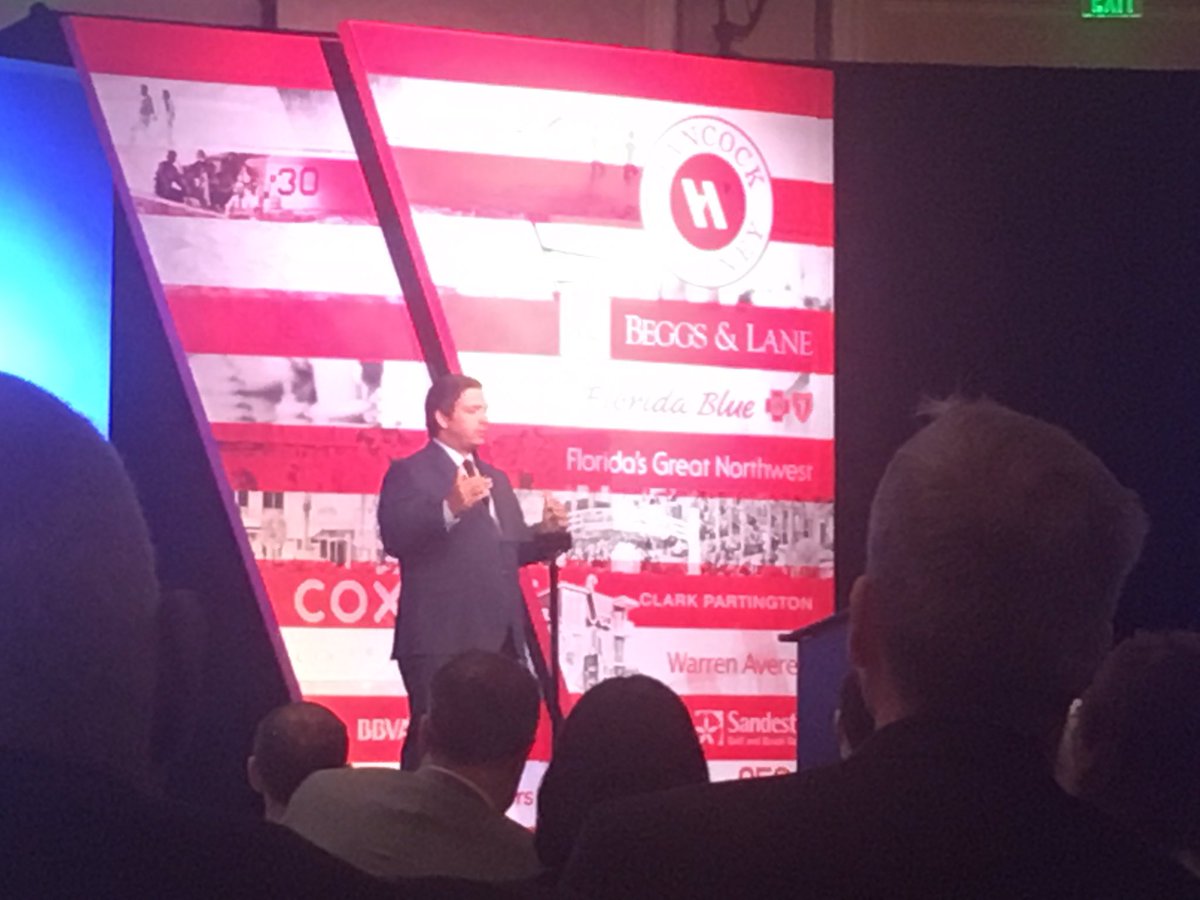 Excited to hear from Governor Ron DeSantis at the Gulf Power Economic Symposium! Working to make Florida #1 in workforce development by 2030. #oneNWFL