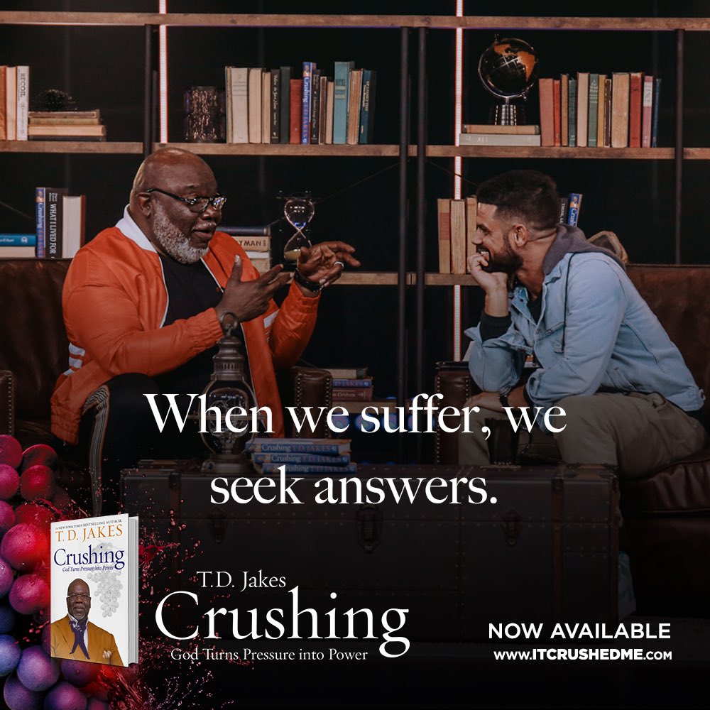 TPHDallas's tweet image. The purpose of our anguish is to compel us to acquire God’s help. For everything we need is realized through Him (Matthew 6:33). ⁣
⁣
To watch this interview and reserve your copy of Crushing, go to itcrushedme.com. #ItCrushedMe