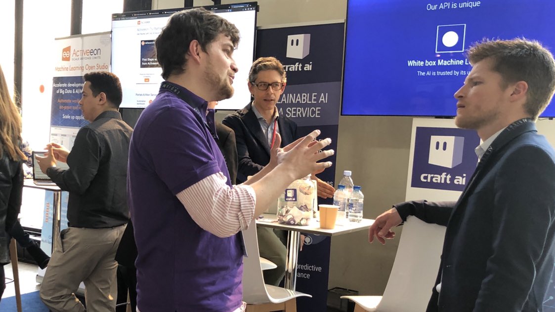 craft_ai's tweet photo. Busy day at #AINight on the booth! Come and see us to learn how to create and operate AIs in production at scale thanks to craft ai #XAI #AIFactory https://t.co/gHtjTBQAQT
