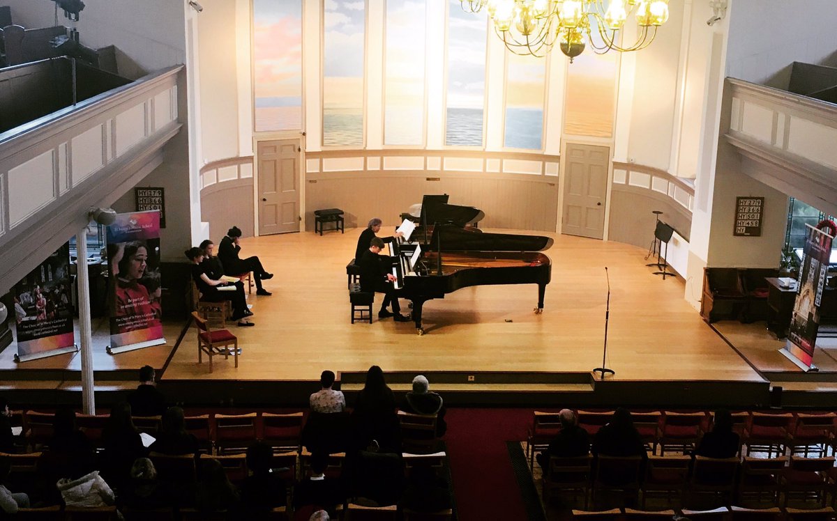 stmarys_music's tweet photo. Jack from RCSJuniors joins #pascalroge on stage to learn from this master of Debussy as part of #PortfolioPianist @RCStweets https://t.co/gRGRfFuJoj