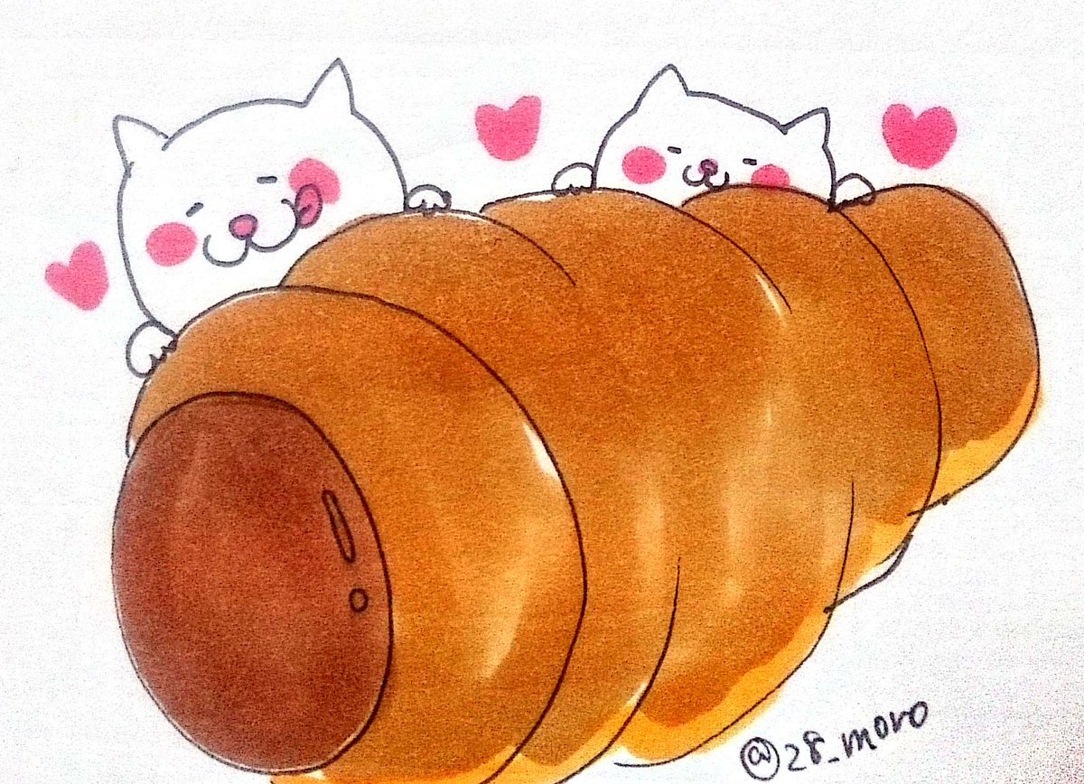 Moro チョココロネ イラスト 猫 パン おやつ
