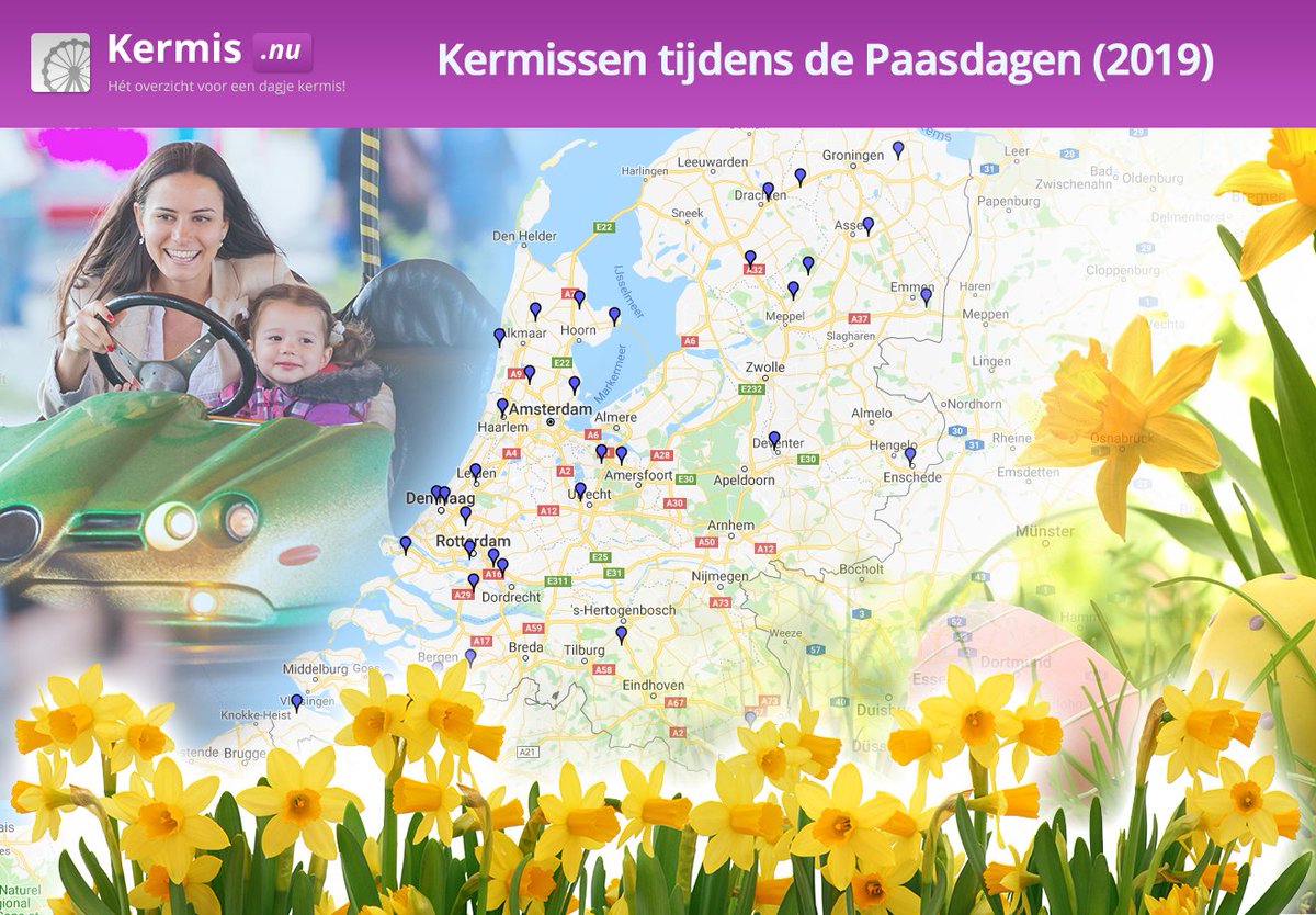 Nog geen plannen tijdens de #Paasdagen? Kom met dit prachtige weer naar de kermis! Met bijna 40 kermissen verspreid over het land is er altijd wel een kermis in de buurt. Kermis.nu wenst iedereen fijne Paasdagen! » kermis.nu - #kermis #kermissen #Pasen