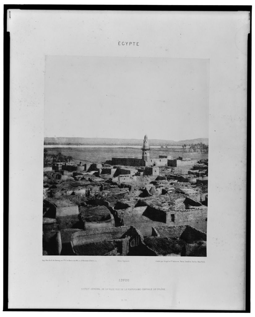 Teynard also took a great shot of the modern town c. 1851, from the pylon of the temple http://www.loc.gov/pictures/item/2001695320/