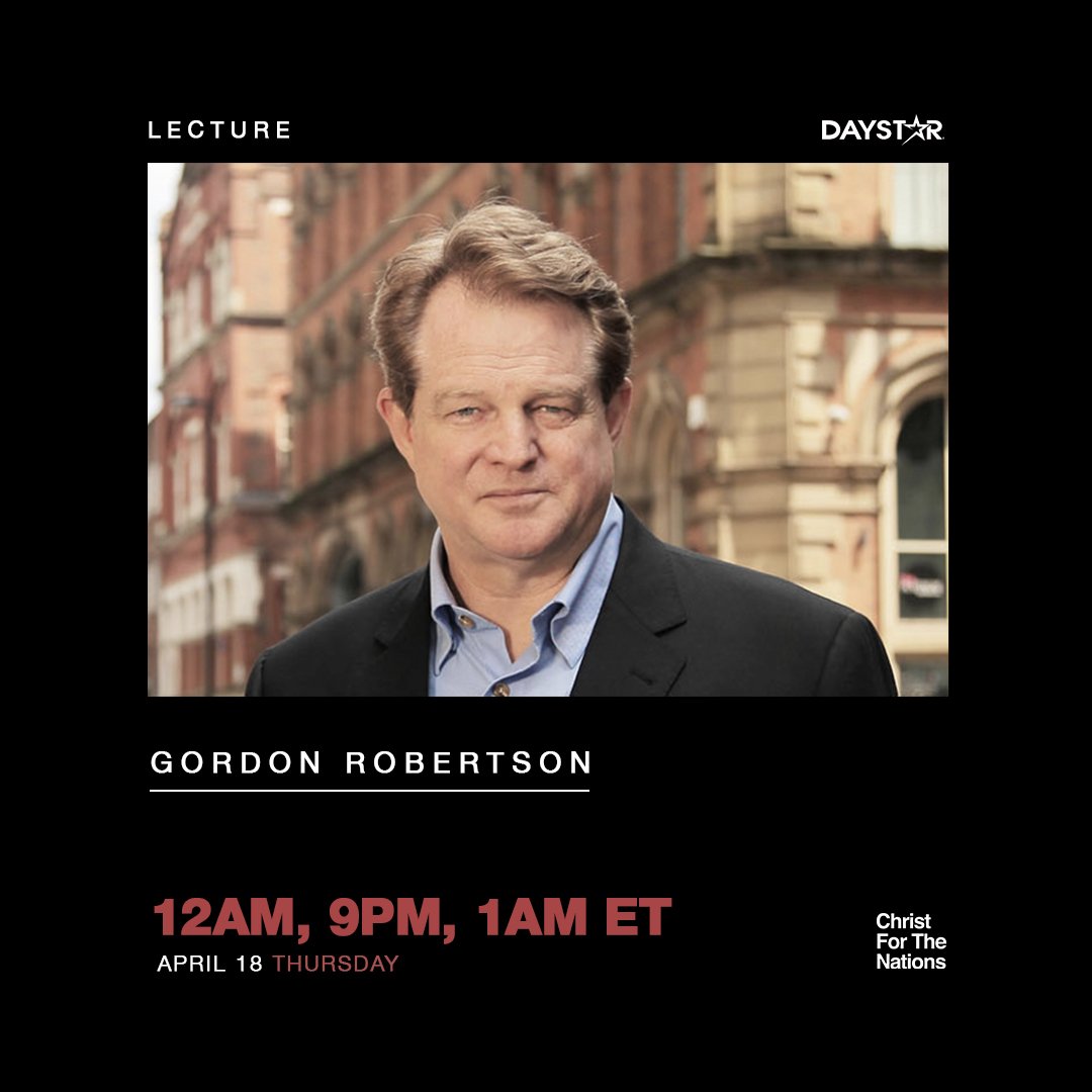 Daystar's tweet photo. Join us this morning for a special #CFNILecture with @CBNGordon LIVE from @CFNI at 12pm ET! Or you can catch the re-air at 9pm and 1am ET. It's all on @Daystar and https://t.co/SsELn1YVcn! https://t.co/zkEoe6Rcp9