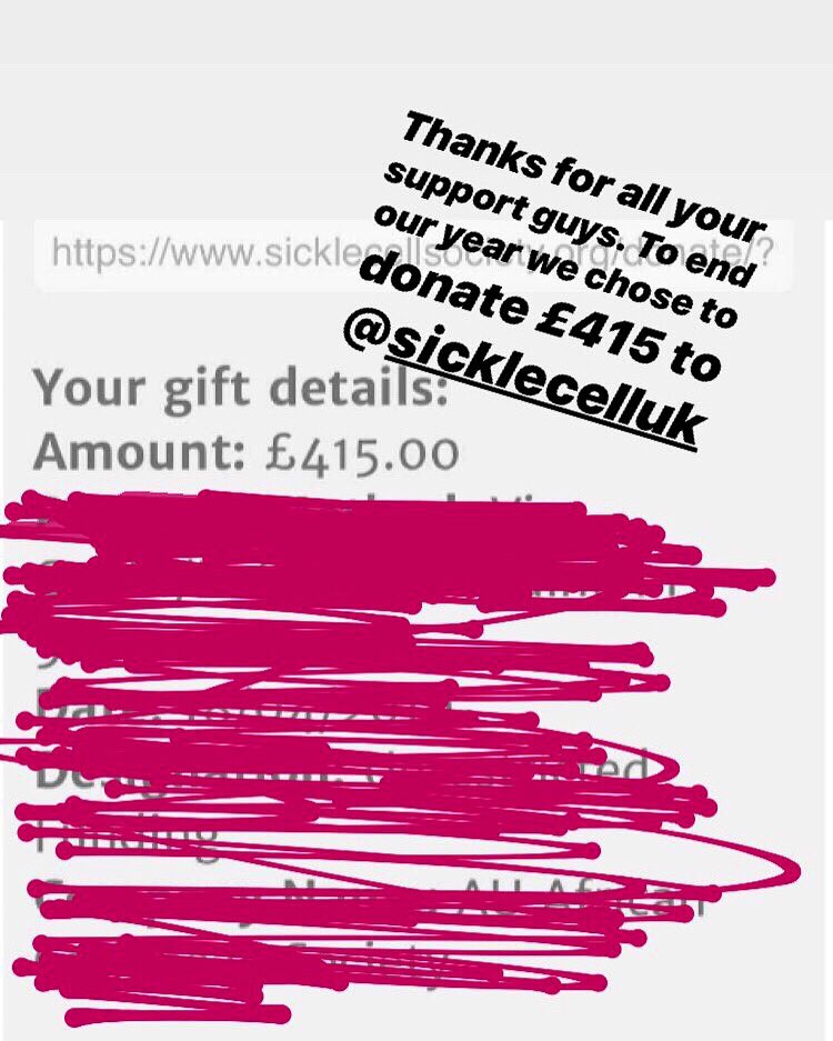 We are so happy that we were able to raise enough to hopefully make a bit of a positive impact. Thank you guys for being amazing throughout the year. It would not have been possible without you all💕 #SickleCell