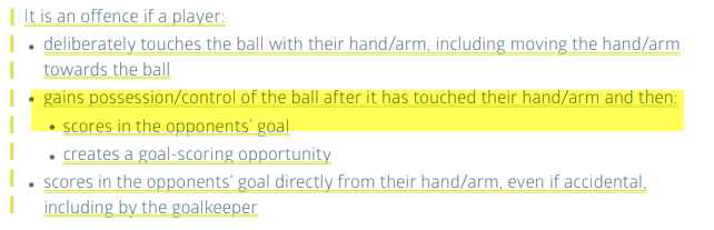 My take on the Llorente goal from yesterday.  Yes it touched his arm before going in off his hip.  Under current laws was not deliberate so good goal.  Under new laws for 2019/20 season would have been disallowed.