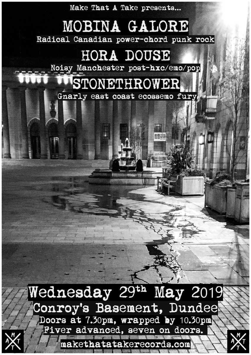 INCOMING SHOWS.

26/04; <a href="/GetItTogetherUK/">Get It Together</a> “LIVE FREE” LP launch w/ Divide <a href="/QCoffin/">Queequegs Coffin</a> + Us Versus Them

04/05; <a href="/weareuniforms/">uniforms</a> <a href="/BirdLawPunx/">Bird Law</a> Dog Eared + Opus Fluke

05/05; A Little Bit Of Springtime Fest <a href="/GreenRoomPerth/">The Green Room Perth</a>

29/05; <a href="/MobinaGalore/">Mobina Galore</a> <a href="/HoraDouse/">Hora Douse</a> + Stonethrower

More coming soon!