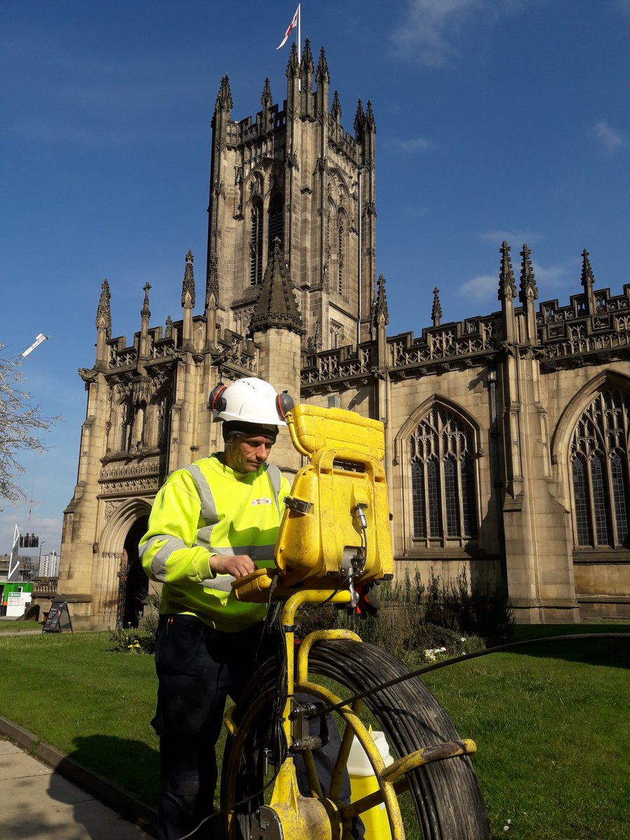 DrainsAid's tweet photo. We're enjoying the sunny #weather on site at #Manchester Cathedral where we've been completing CCTV surveys and #drainage maintenance works. A great opportunity to work on such a beautiful #historical site! #WorldHeritageDay https://t.co/H9l7AHzj1a