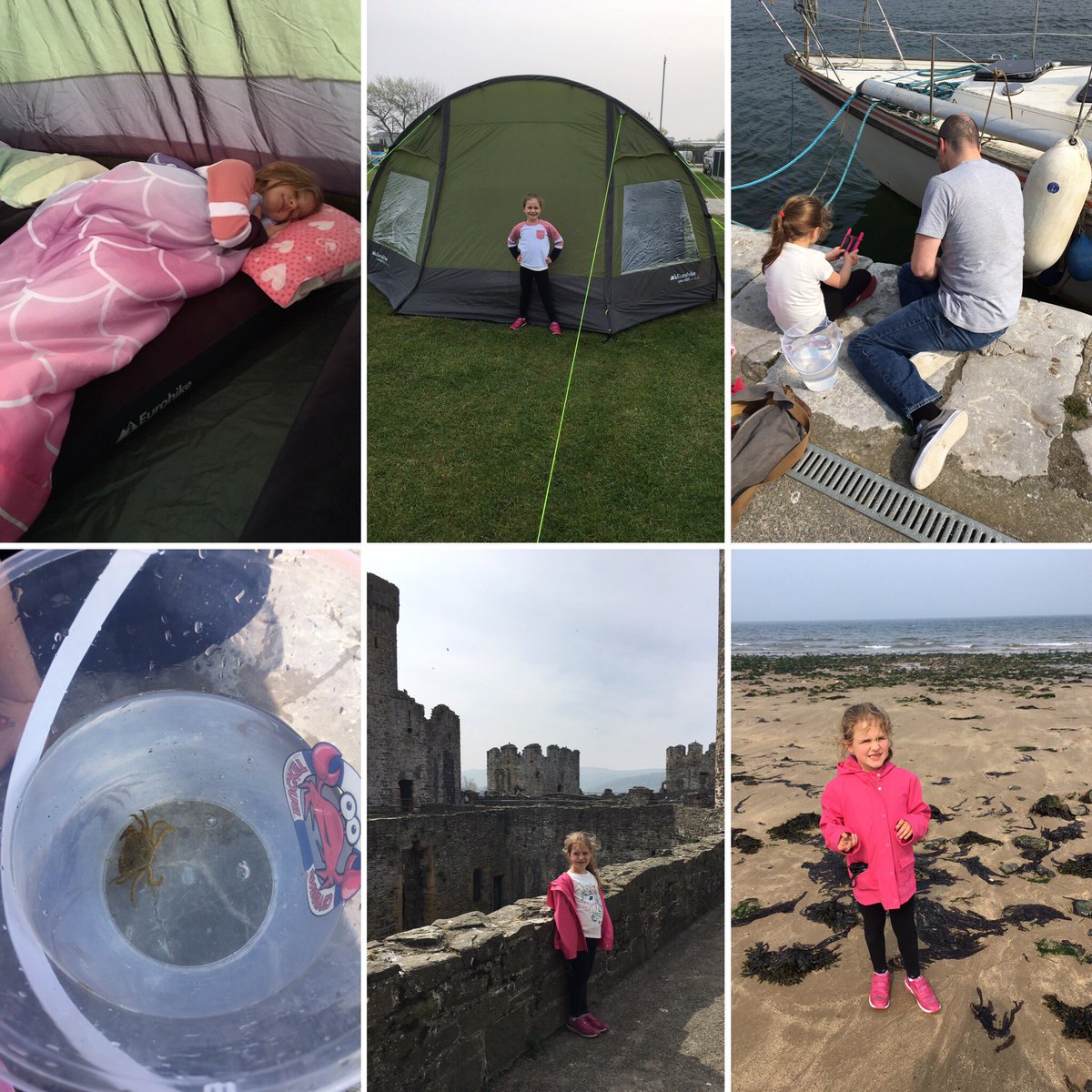 becki_bowden's tweet photo. Ending the holidays with a camping trip to North Wales. Crab fishing & castles in Conwy and finding shells at Llandudno @BeaumontYear2 #easterholidays #firsttimecamping #toocoldatnight https://t.co/QbopBlv46J