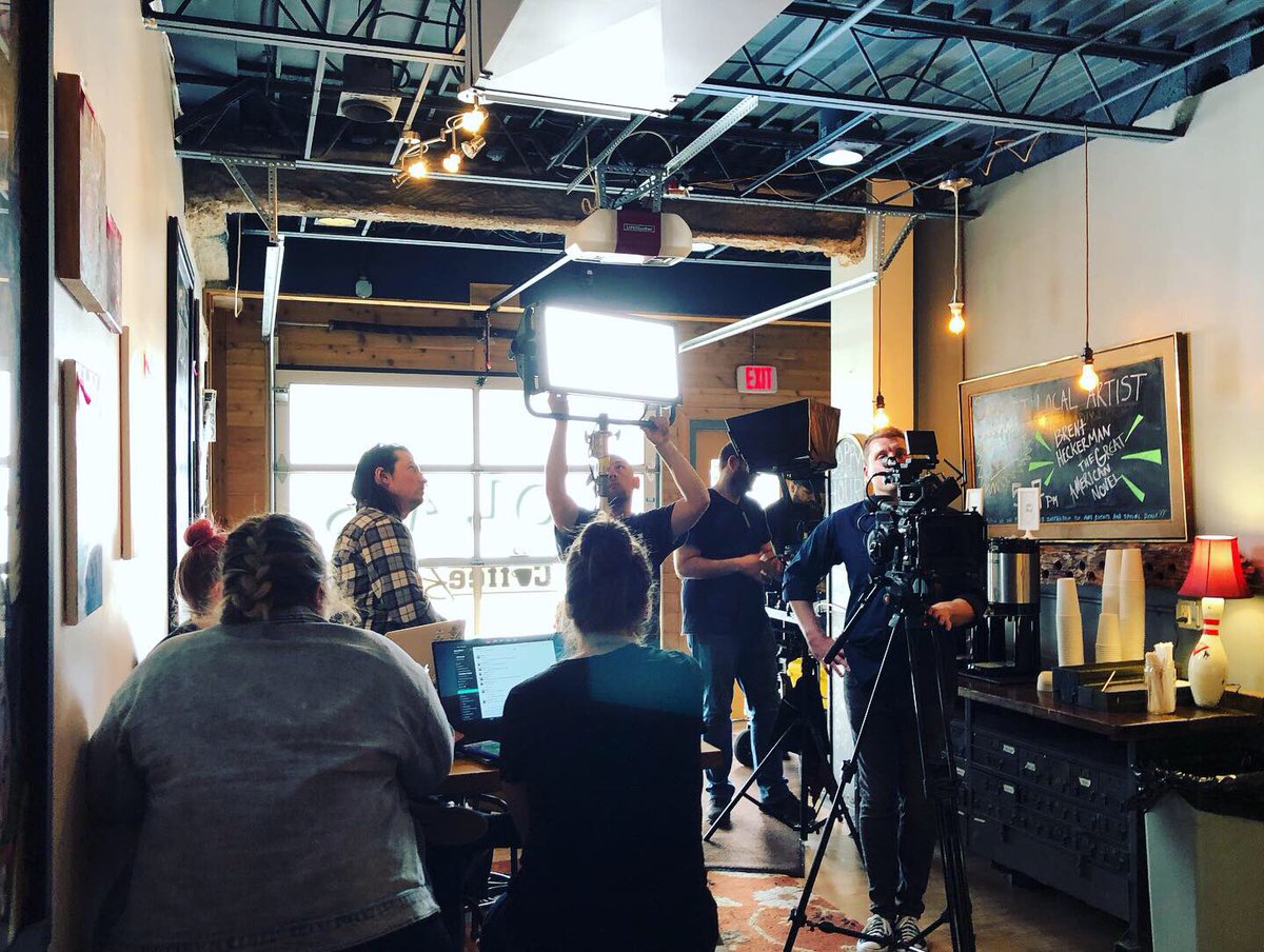 PlumStFilms's tweet photo. #bts of filming the Scripps National Spelling Bee judges on a beautiful day. Thanks to Lola's Coffee Shop for such a film-friendly space but also for the tasty drinks!
•
•
•
#onset #bts #filmmaking #plumstproductions #scrippsnationalspellingbee #marybrooks #drbriansietsema https://t.co/l4buBx253Q