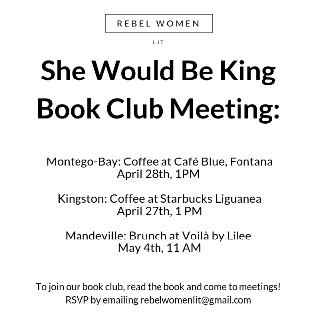 RebelWomenLit's tweet photo. Check your inbox for our latest #RebelWomenLit newsletter! 💌
We talk about our read for the month @Wayetu's She Would Be King, our special bonus book @TamiTsansai's Hard Gal Fi Dead, our @kgncreative event, #BTHBookClub, and a few other glorious artsy things! https://t.co/Cgs0sALm9Y