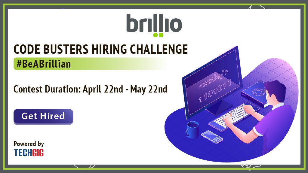 Compete with the best and showcase your coding skills at @BrillioGlobal hiring challenge!

#TechGig #Hackathon #Coding #Developer #BeABrillian #Python #Microservices #API #OSS #SDN #Restful