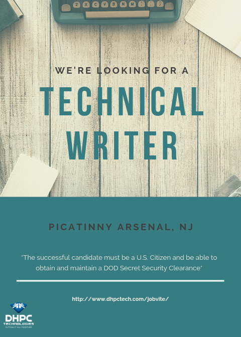 DHPC_TECH's tweet image. DHPC is Growing Again! We are currently looking for a Technical Writer in Picatinny Arsenal, #NewJersey
.
.
If interested, apply now or refer a friend! dhpctech.com/jobvite/?p=job…

#Technical #Writer #DHPC #Technologies