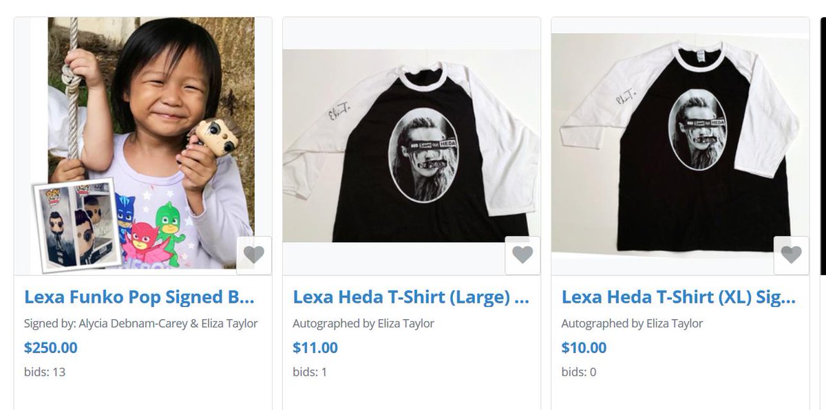 ClexaComic's tweet photo. IT'S ON!
Check out some of the cool items you can bid on (more than 80 items available, many of which signed by Eliza&amp;Alycia!) 
Let's make it HUGE!
@DebnamCarey @MisElizaJane @adcdaily @dailyejt #BidForTheKids #SupportKTP
https://t.co/YJhD9ZPeX7 https://t.co/m4MW1Z9mJo
