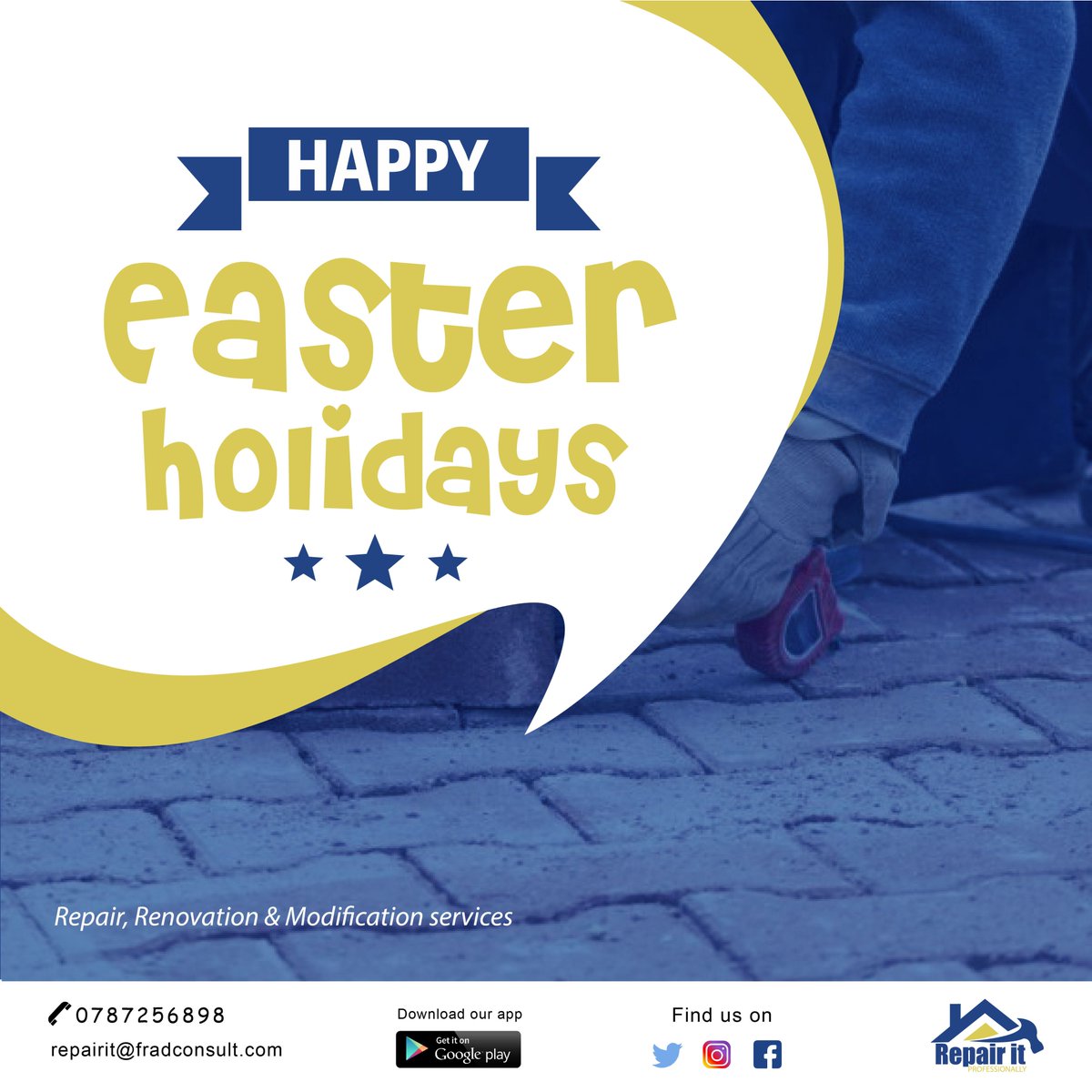 RepairItKenya's tweet photo. From @RepairItKenya we wish everyone a happy Easter holiday
@BuildingKE 
@CK254KE https://t.co/UyjOzcdo54