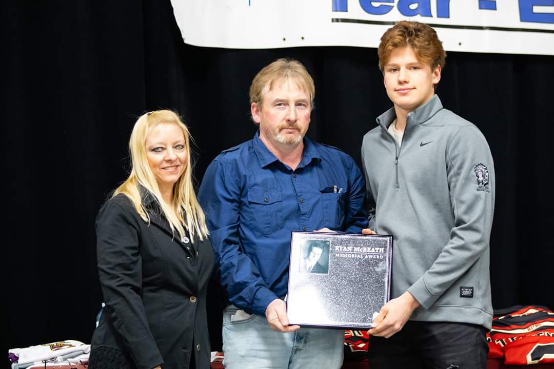 The first Ryan McBeath memorial award recipient Josh Zinger. A emotional night, #rm14,  #forbeefy,