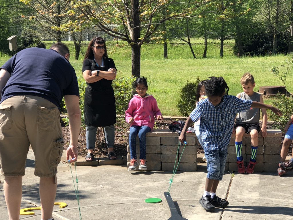 CaterJennifer's tweet photo. Learning Time in a fun way on a gorgeous day! https://t.co/e24tr3kVX5