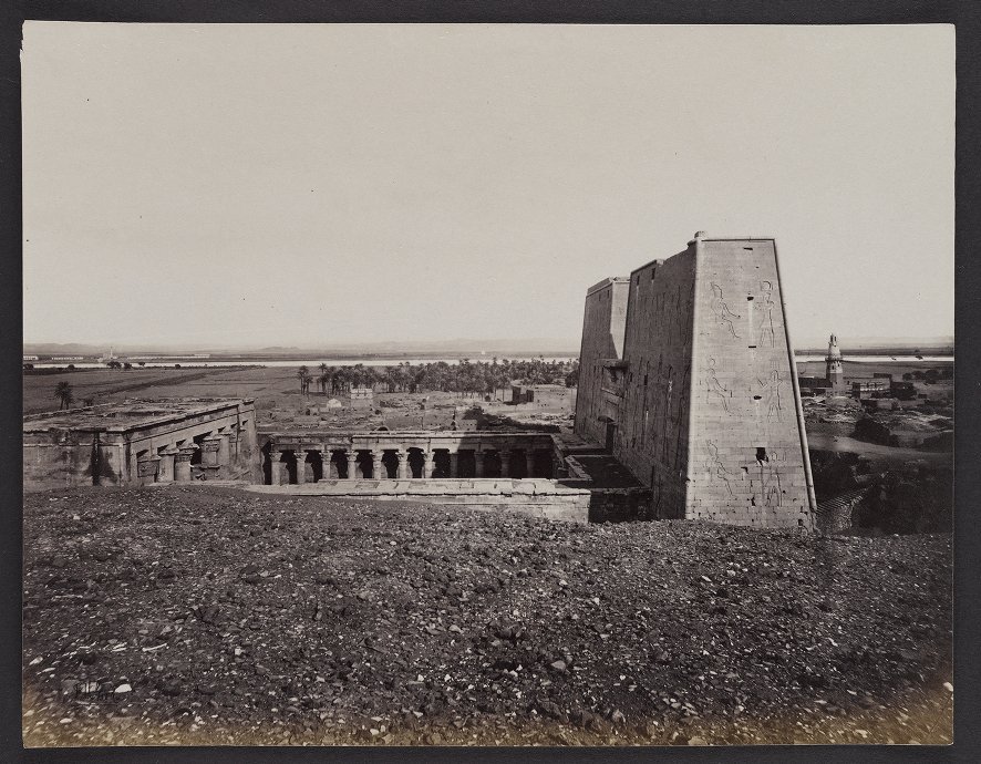 But then compare Frank Mason Good's photo from 1868-9.Good's photo is unusual in that it clearly shows the modern town on the Nile (east) side of the temple -- most other photos of the ruins appear to have deliberately the town. http://dla.library.upenn.edu/dla/holyland/image.html?id=HOLYLAND_lenkin_2449