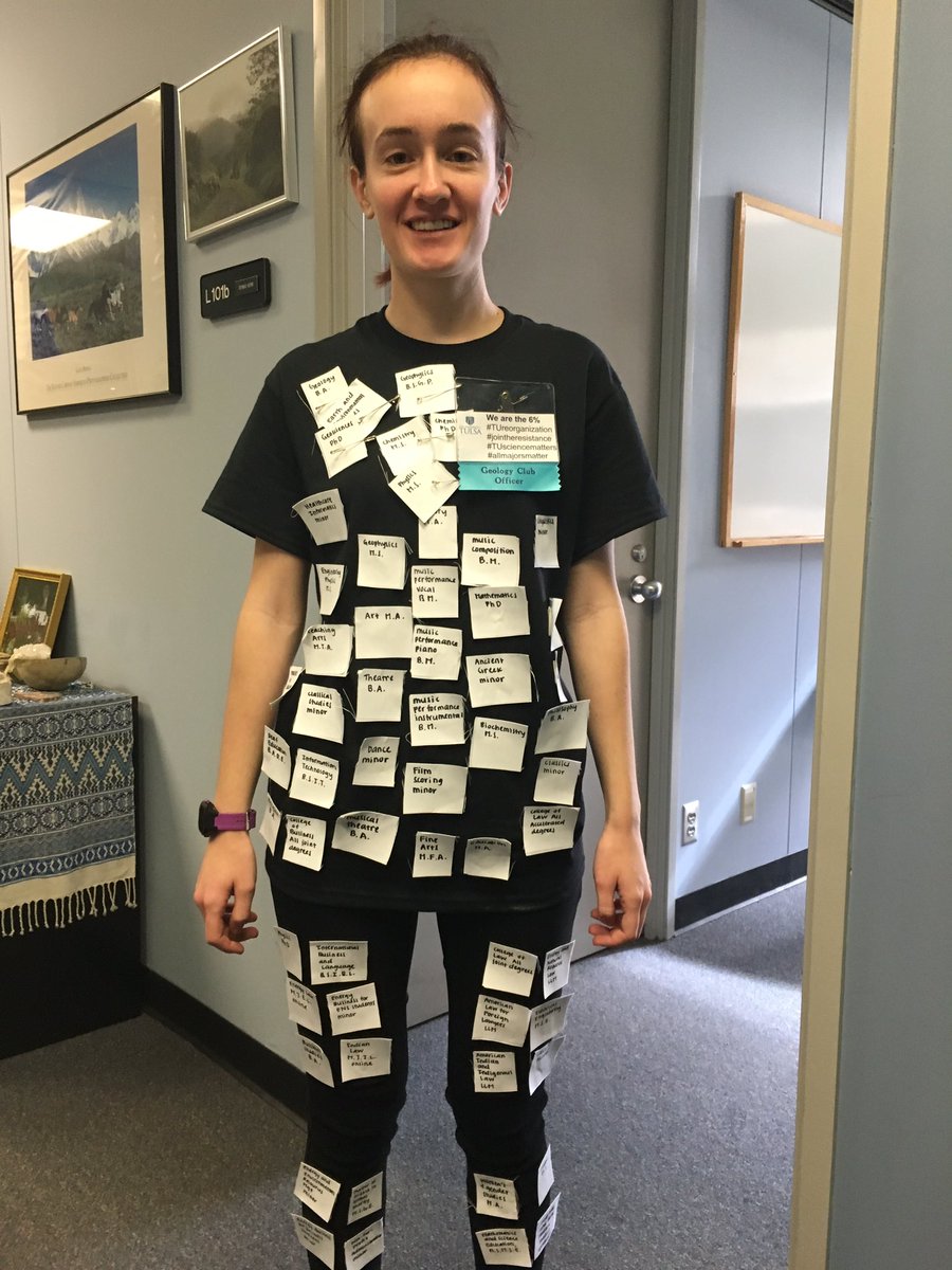 La_U_Re_N's tweet photo. I’m still wearing all the programs proposed to be eliminated by “True Commitment.” #Trueuncommitment #TUreorganization #TUsciencematters #allmajorsmatter #jointheresistance https://t.co/wmFJYzWrRt