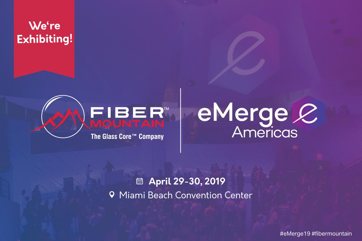 FiberMountain's tweet photo. We are excited to announce that Fiber Mountain will be exhibiting at the eMerge Americas 2019! Find out more details here: https://t.co/dFFhuH82Is #eMerge19 #fibermountain https://t.co/qVSLUmq4NN