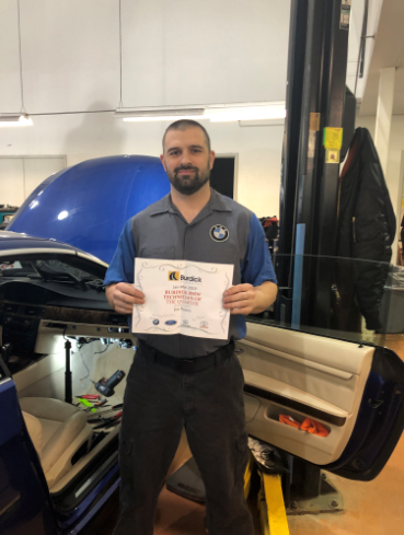 BurdickBMW's tweet photo. Congratulations to Burdick BMW’s Technician of the Quarter, Joe Peters! Joe is always working hard, is very conscientious and has a great attitude! Thanks for fixing all the BMW’s for us Joe! #bmwtech https://t.co/tsOM7zeNdF