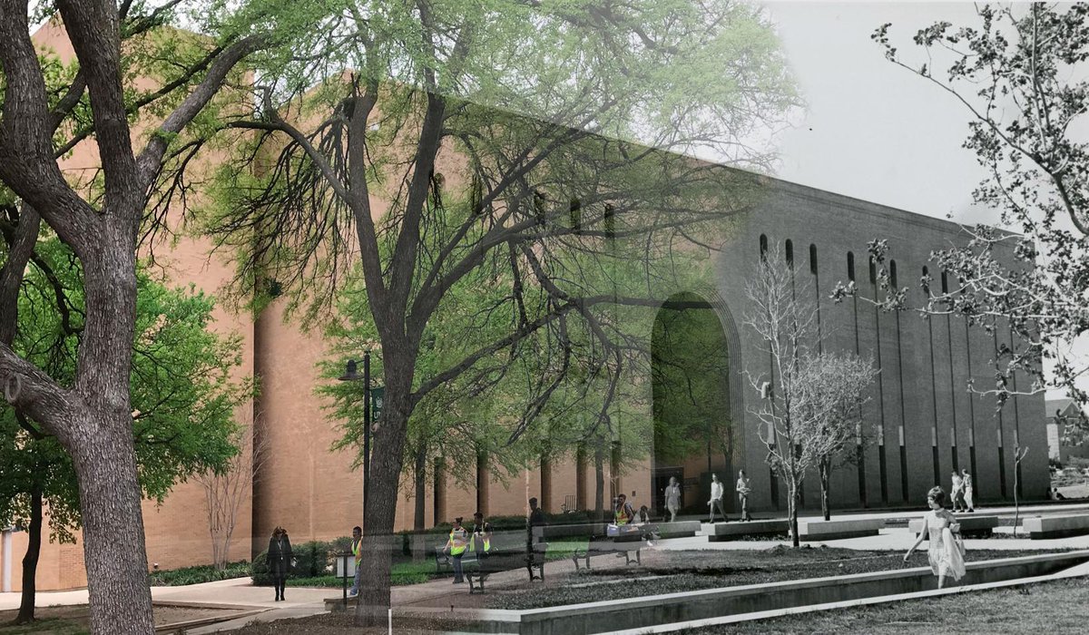 UNTsocial's tweet photo. This #TBT, check out @UNT_Libraries’ #WillisLibrary in 1972 vs present day. While the students have changed, the building remains the same – a classic landmark to our #UNT campus! https://t.co/tkqNf3Cmn7