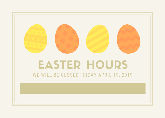 SignUnited's tweet image. Easter Hours: 

We will be CLOSED tomorrow, Friday April 19th, 2019 for Good Friday. 
We will be open regular hours on Monday, April 22nd, 2019.