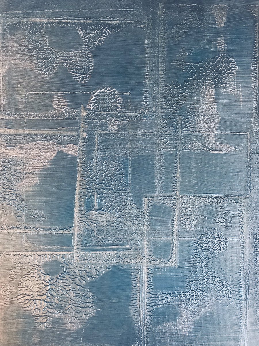 simply_love_fun's tweet photo. #acrylics #metallic #blues #spongebrush #boxtop  #abstractart #rectangles https://t.co/DumaBj5nhX