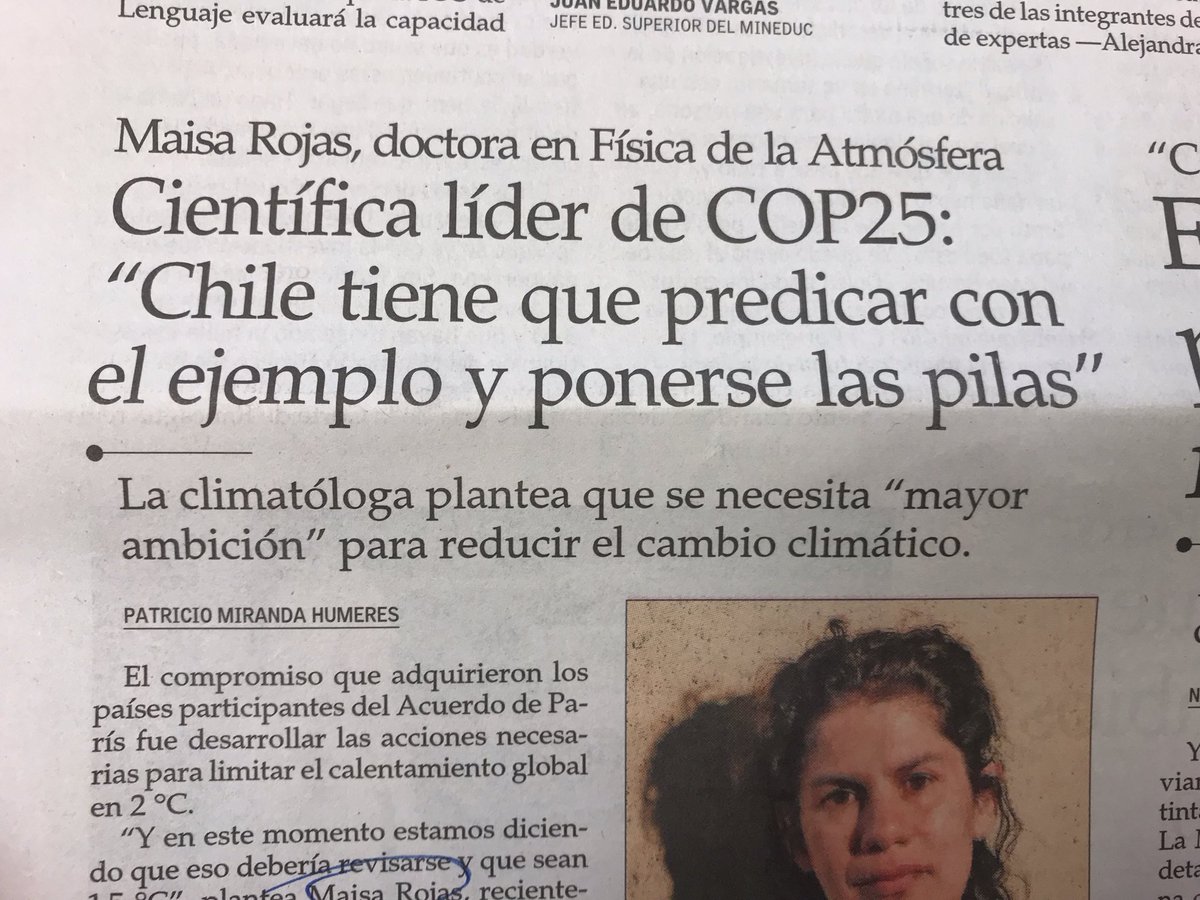 diego_ibanezc's tweet photo. Si todos los países fuesen como Chile, llegamos a un calentamiento de +3℃, cuando los compromisos del Acuerdo de Paris colocan el límite en +2℃. #COP25 @Maisa_Rojas https://t.co/yZeI0EEUXy
