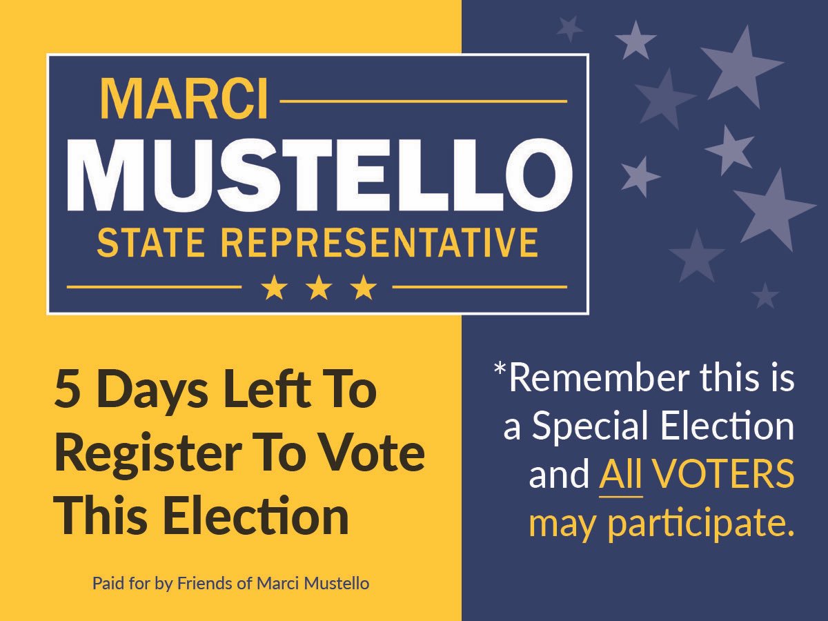 Only days left to register to vote for the May 21 Special Election! *Remember, all voters may participate in the Special Election.
 
For more info: votespa.com…/Pages/How-to-Register-to-Vote.aspx. 
 
APPLICATIONS MUST BE COMPLETED AND POSTMARKED BY MONDAY (4/22)