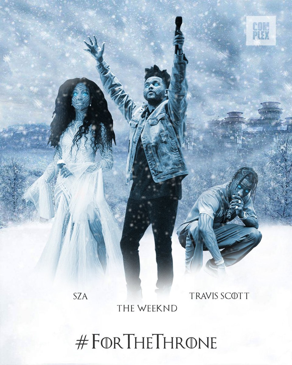 Complex's tweet photo. Winter is here. So is the new @theweeknd x @sza x @trvisXX.

"Power Is Power" for #GameOfThrones LISTEN ➡️ https://t.co/uIIM1AX0be https://t.co/Gh4V7bA6au