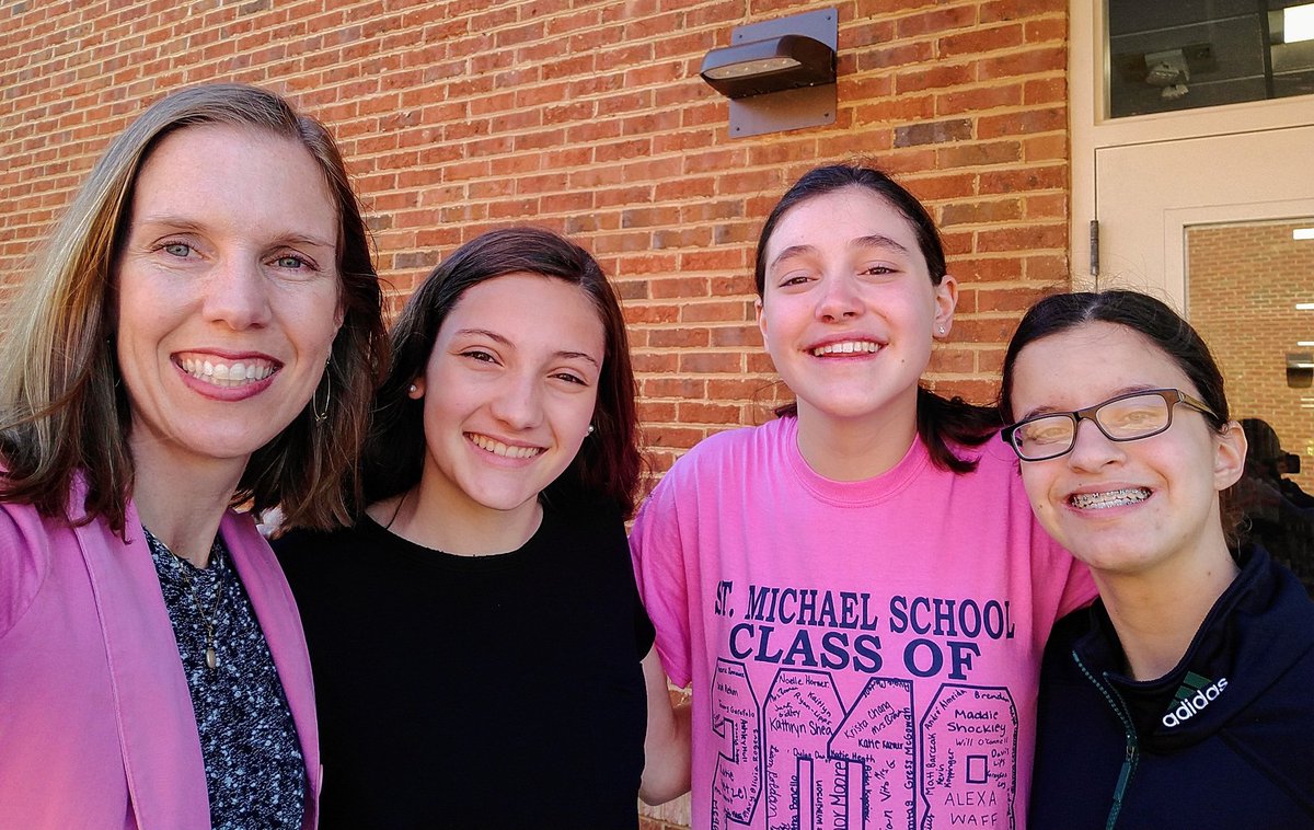 StMS_Principal's tweet photo. So thankful for StMS alumni Angels who keep coming back to our school! These 3 student leaders spoke to 8th graders about what to expect in high school, as well as how to step out of their comfort zones when making new friends and trying new experiences! Easter blessings abound! https://t.co/iJPjJ3uPna