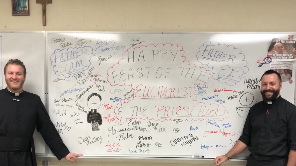 #blessed to be a priest of God to this high school! Thank you to the students for surprising us! Hope and pray that you all have a blessed Triduum!
<a href="/BCCHS_Eagles/">Bishop Carroll Catholic High School</a> <a href="/WichitaDiocese/">Wichita Diocese</a>