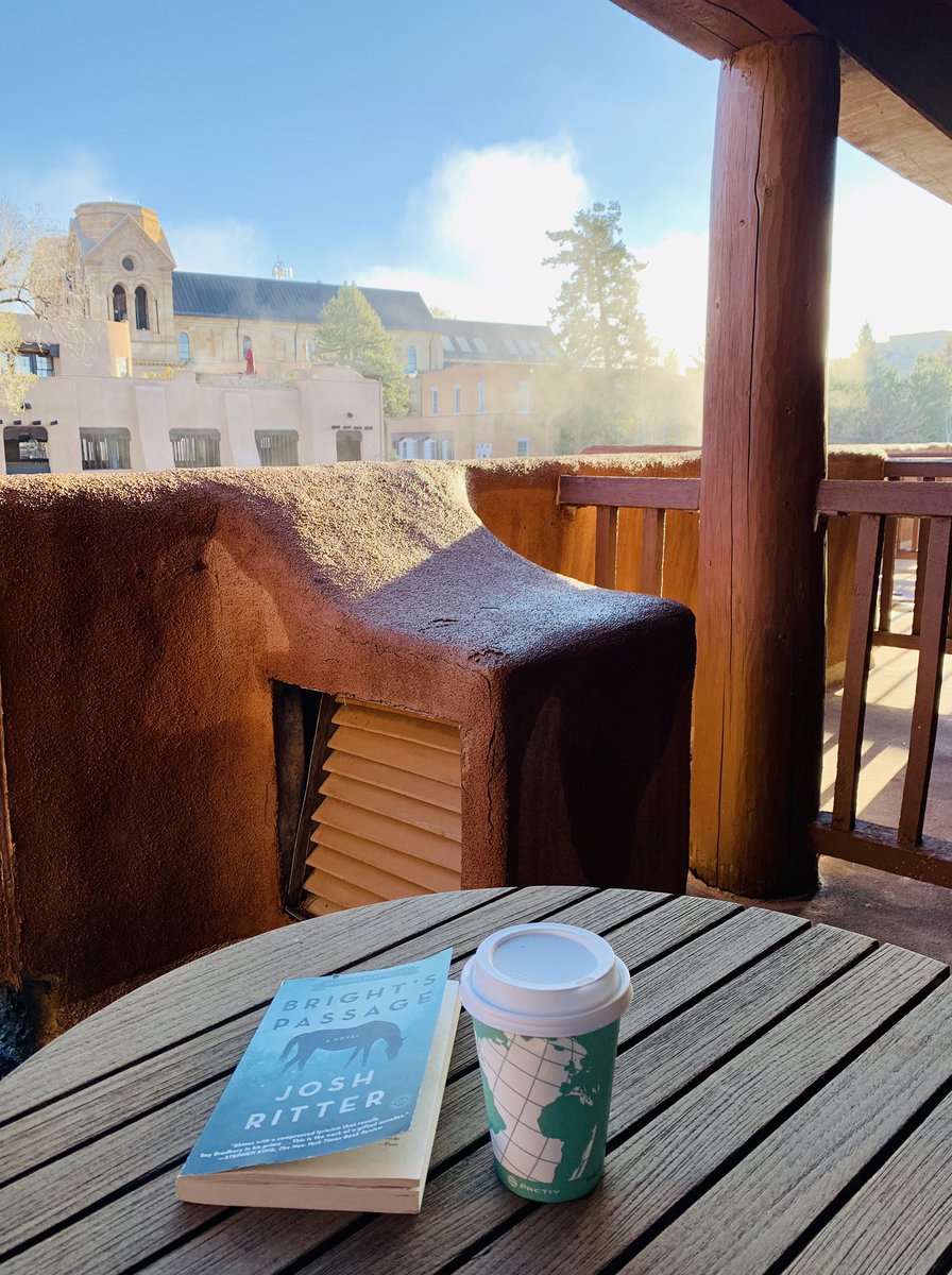 ymaswal's tweet image. A beautiful morning in Santa Fe for coffee and a great book @joshritter - Bright’s Passage. I’m counting the days until Fever Breaks!