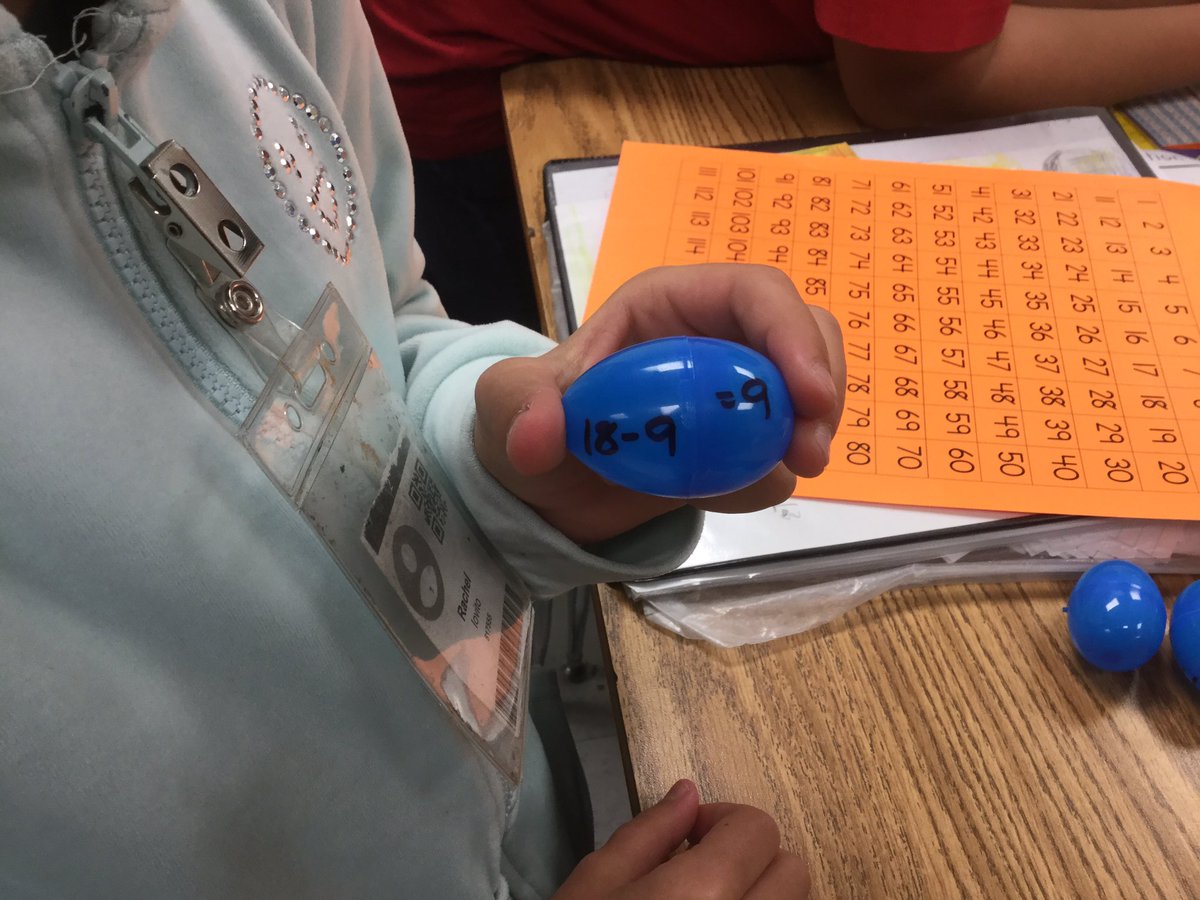 NISDHFletcher's tweet photo. “Eggcellent” subtraction fun in 2nd grade!! #myersgameon https://t.co/I3ggCbU9Sx