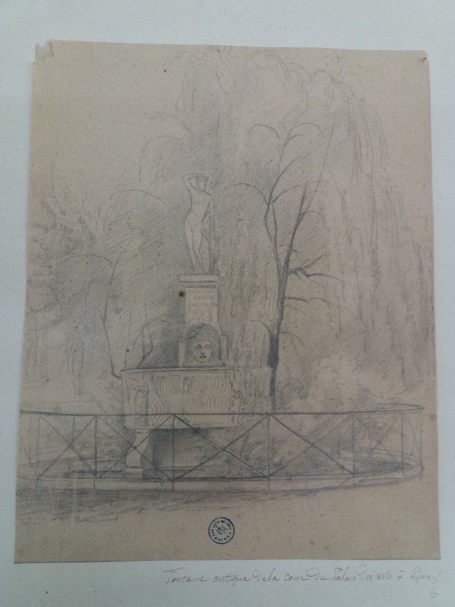 lore_derail's tweet photo. Inventorier et cataloguer de multiples dessins parmi nos collections retraçant l'#histoire de #Lyon , et retrouver la #fontaine du #jardin du @mbalyon #antiquity #ville #MsLyon https://t.co/5BnPdBDL0K