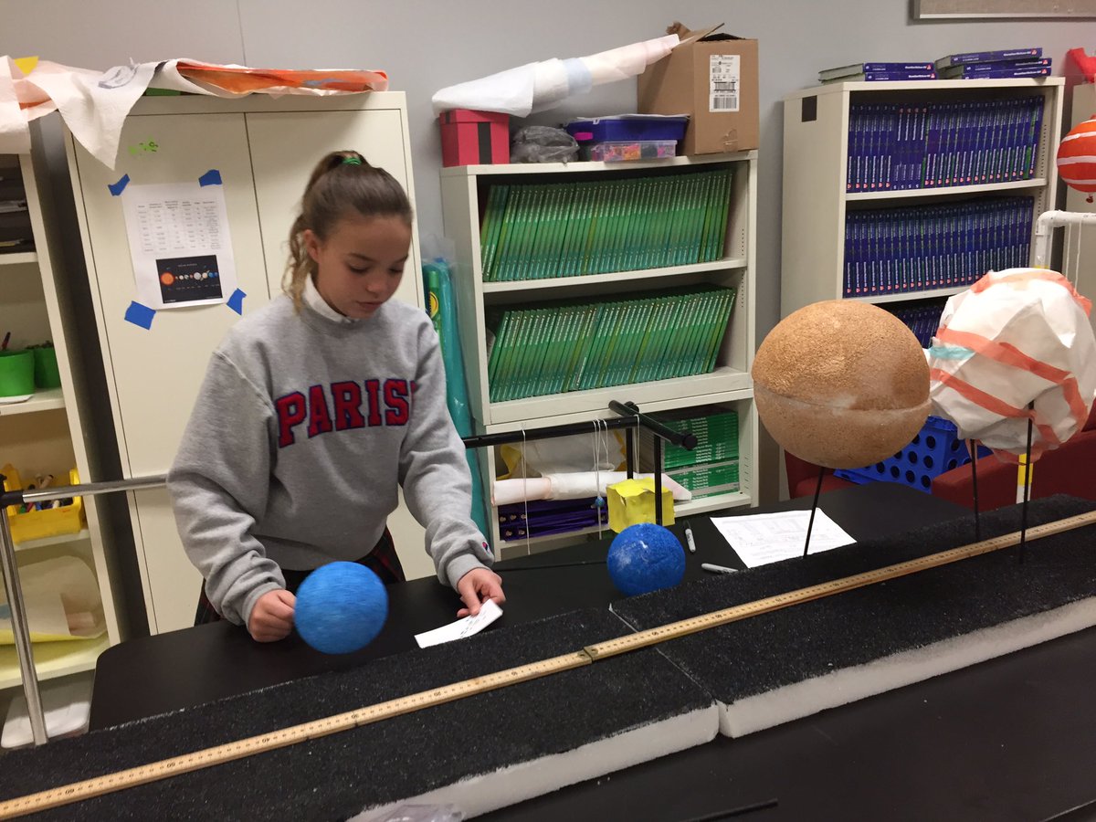 morrisonrandon's tweet photo. Solar System Projects scaling planet diameters and distances (AU). #STEM @parishepiscopal https://t.co/6zIcccwzYr