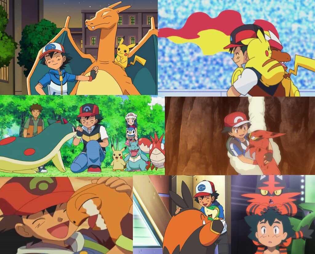 Ash w/ his Fire,Water&Grass Pokémon #Pokemon #Charizard #Quilava #Torko...