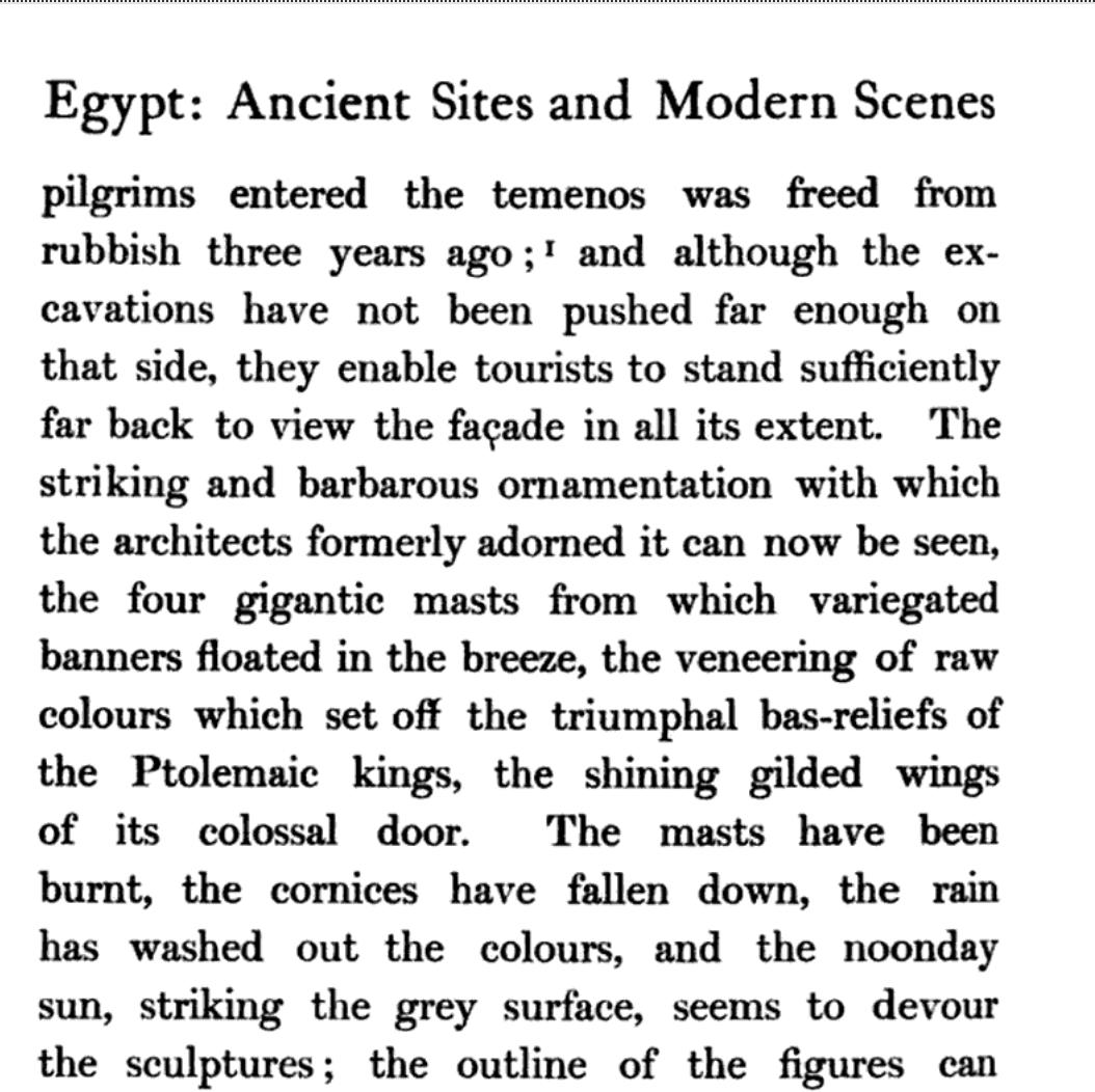 That's all Mariette says; but Gaston Maspero gives more details, talking about more recent Antiquities Service removals -- or from Mariette's day??(Maspero, Egypt: Ancient Sites and Modern Scenes, 1911 [written 1906])