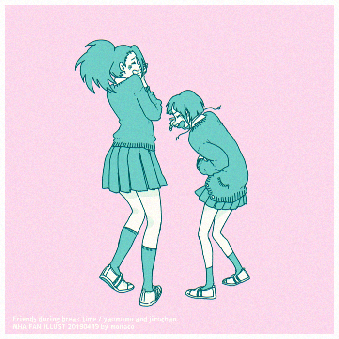 耳郎響香 ,八百万百 「面白いことがあったみたい 」|もなこ😇のイラスト