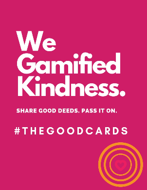 TheGood_Cards's tweet photo. We gamified kindness and are using technology for social impact. Want to share good deeds and pass it on? Start your kindness adventure with our app! Together we can make a kinder world :) 
    #Tech4Good #TheGoodCards #Kindness https://t.co/JN1y0XT0rL