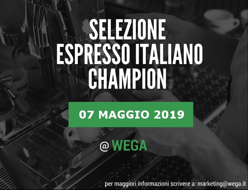 Espresso Italiano Champion arriverà il 07 Maggio 2019 in Wega!
Per iscriverti alla competizione contatta marketing@wega.it