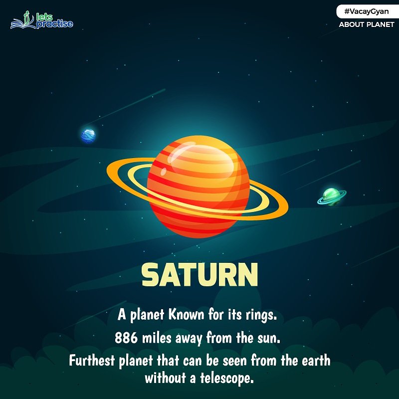 letspractise's tweet photo. Let's speed up our spaceship towards the planet known for its rings, #Saturn. Here are some fun facts about Saturn. 

 #LetsPractise #SolarSystem #Space #VacayGyan #Saturn https://t.co/z92nXjQLoB