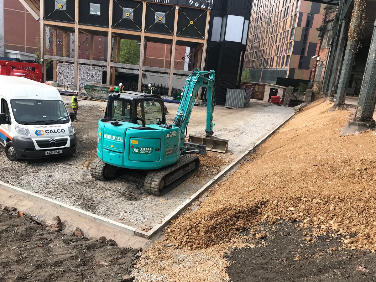 callaghansons's tweet photo. Gabions installed and bank graded at Mayfield Depot ready to receive Geoweb stabilisation. Looking forward to the #GRUBFoodFair 1st weekend of May @mayfieldMCR ⁦@mc_facilities⁩ @grubmcr https://t.co/pBfogkuqv6