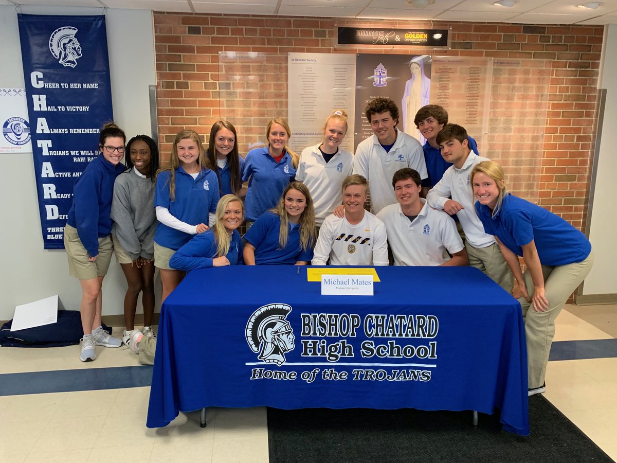 BCHSAthletics's tweet photo. Congrats to Michael Mates &amp; his family for his signing to play Baseball at Marian University!  Excellent!! https://t.co/ZjlZtfb8ZW