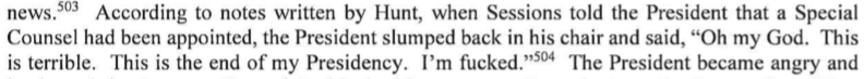 nktpnd's tweet photo. Cool flex here. “Oh my God. This is terrible. This is the end of my Presidency. I’m fucked.” Total exoneration. #MuellerReport https://t.co/9EBtoxvidE
